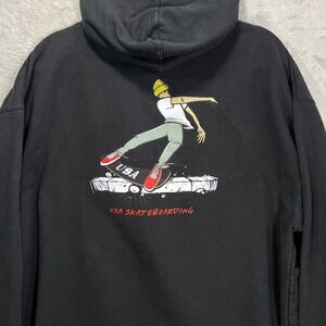 USA Skateboarding Hoodie Mens XL‎ Black Pullover Graphic Skater Limited